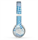 The Blue Plaid Patches Skin for the Beats by Dre Solo 2 Headphones