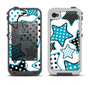 The Blue Polkadotted Vector Stars Apple iPhone 4-4s LifeProof Fre Case Skin Set