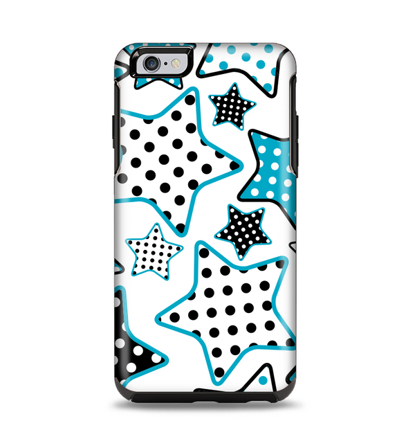 The Blue Polkadotted Vector Stars Apple iPhone 6 Plus Otterbox Symmetry Case Skin Set