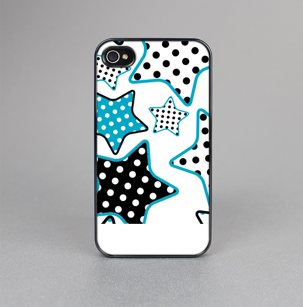 The Blue Polkadotted Vector Stars Skin-Sert for the Apple iPhone 4-4s Skin-Sert Case
