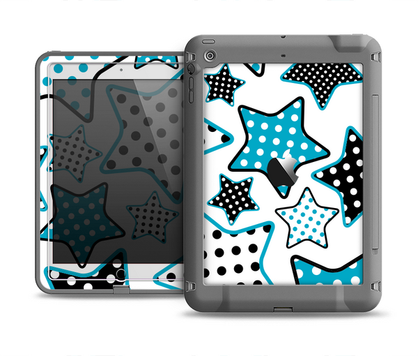 The Blue Polkadotted Vector Stars Apple iPad Mini LifeProof Fre Case Skin Set