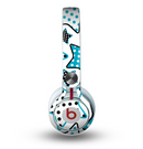The Blue Polkadotted Vector Stars Skin for the Beats by Dre Mixr Headphones
