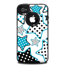 The Blue Polkadotted Vector Stars Skin for the iPhone 4-4s OtterBox Commuter Case