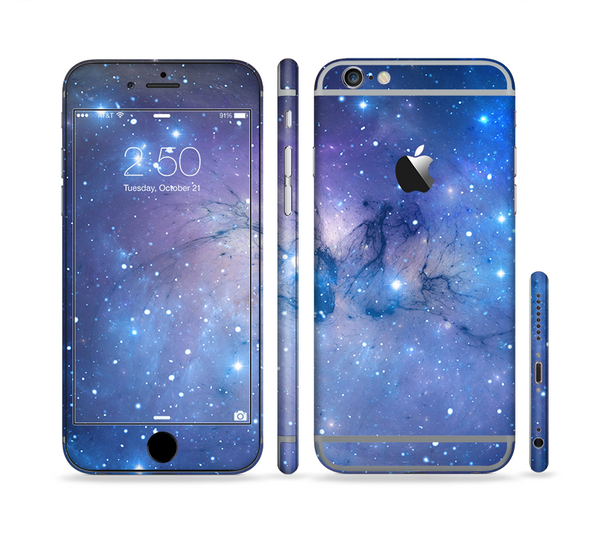 The Blue & Purple Mixed Universe Sectioned Skin Series for the Apple iPhone 6 Plus