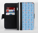 The Blue & Red Nautical Sailboat Pattern Ink-Fuzed Leather Folding Wallet Credit-Card Case for the Apple iPhone 6/6s, 6/6s Plus, 5/5s and 5c