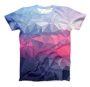 The Blue Red Purple Geometric ink-Fuzed Unisex All Over Full-Printed Fitted Tee Shirt