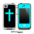 The Blue Simple Vector Cross Skin for the iPhone 4,4s or 5 LifeProof Case