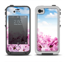 The Blue Sky Pink Flower Field Apple iPhone 4-4s LifeProof Fre Case Skin Set