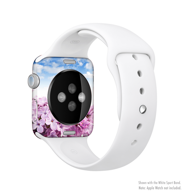 The Blue Sky Pink Flower Field Full-Body Skin Kit for the Apple Watch
