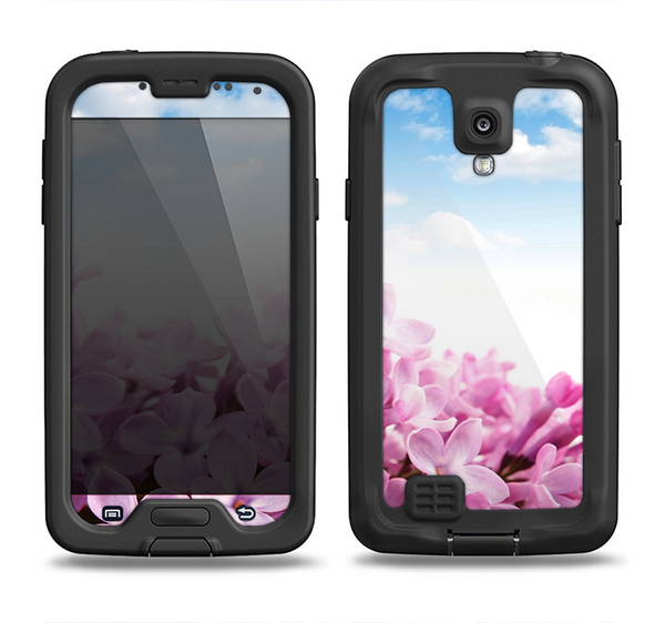 The Blue Sky Pink Flower Field Samsung Galaxy S4 LifeProof Nuud Case Skin Set