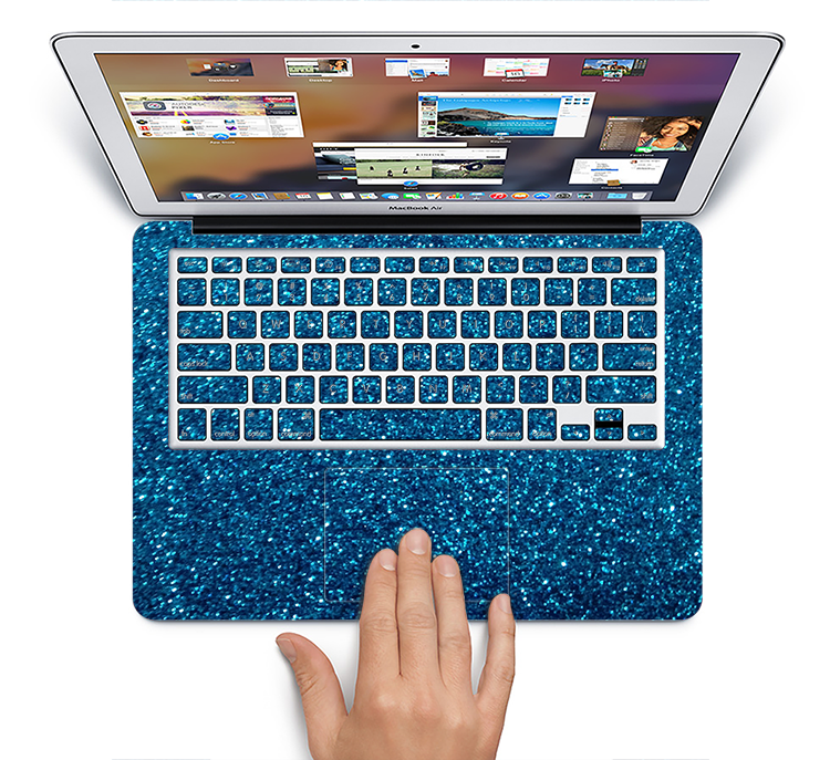 The Blue Sparkly Glitter Ultra Metallic Skin Set for the Apple MacBook Air 13"