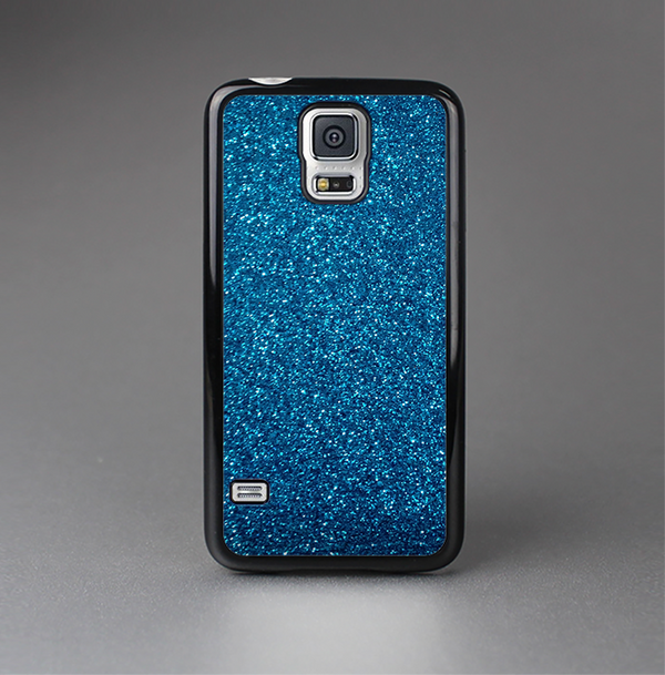 The Blue Sparkly Glitter Ultra Metallic Skin-Sert Case for the Samsung Galaxy S5