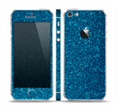 The Blue Sparkly Glitter Ultra Metallic Skin Set for the Apple iPhone 5