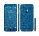 The Blue Sparkly Glitter Ultra Metallic Sectioned Skin Series for the Apple iPhone 6s Plus