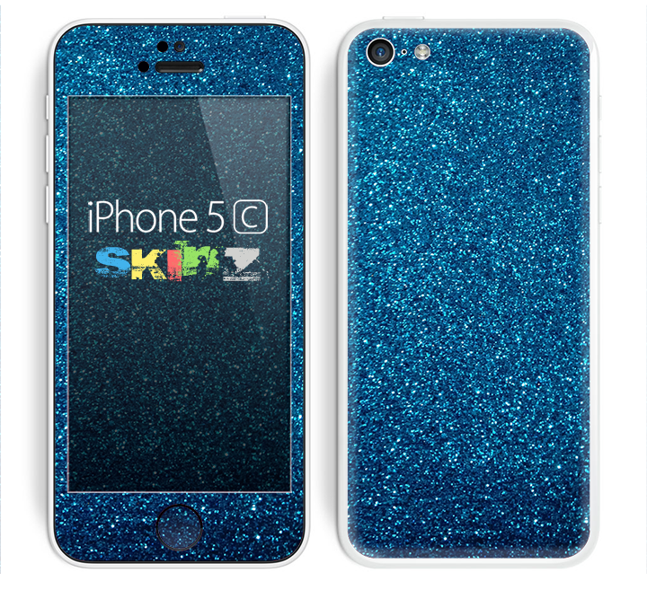 The Blue Sparkly Glitter Ultra Metallic Skin for the Apple iPhone 5c