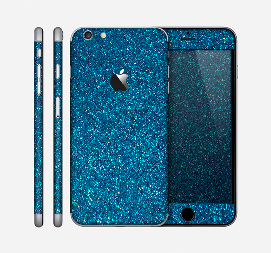 The Blue Sparkly Glitter Ultra Metallic Skin for the Apple iPhone 6 Plus