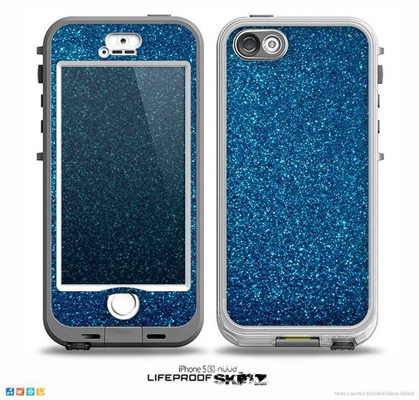 The Blue Sparkly Glitter Ultra Metallic Skin for the iPhone 5-5s NUUD LifeProof Case