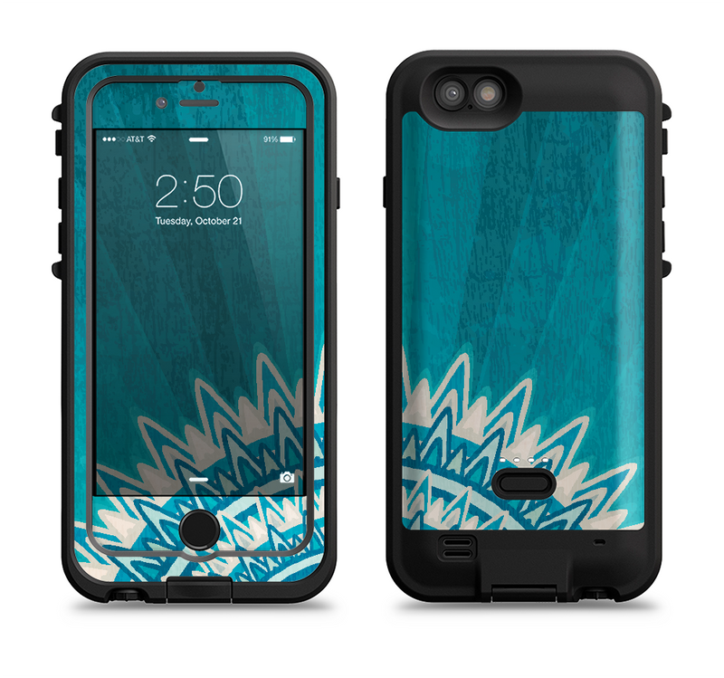 The Blue Spiked Orb Pattern V3 Apple iPhone 6/6s LifeProof Fre POWER Case Skin Set