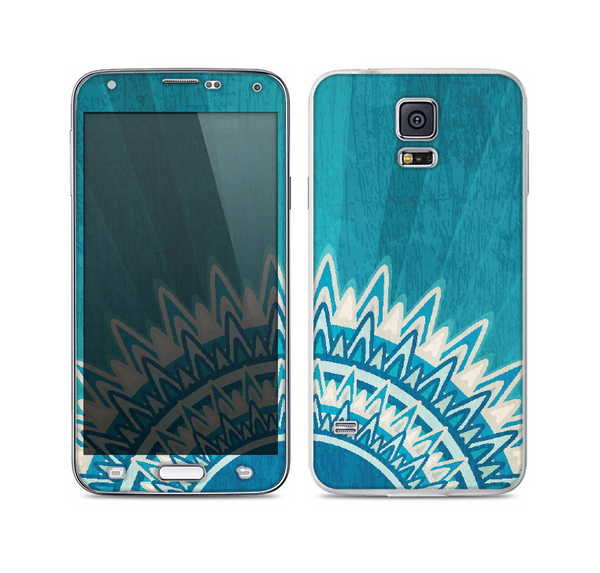 The Blue Spiked Orb Pattern V3 Skin For the Samsung Galaxy S5.png
