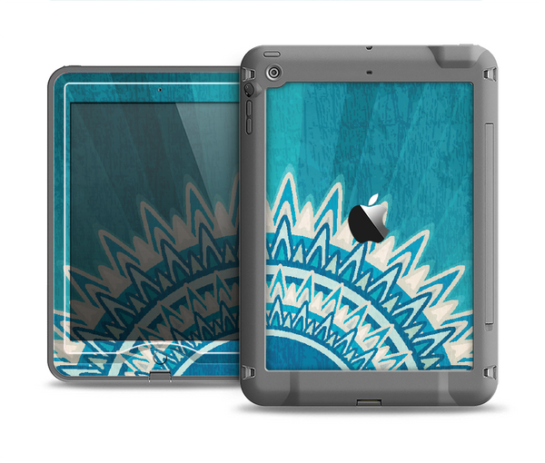 The Blue Spiked Orb Pattern V3 Apple iPad Mini LifeProof Nuud Case Skin Set