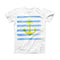 The Blue Striped Watercolor Gold Anchor ink-Fuzed Front Spot Graphic Unisex Soft-Fitted Tee Shirt