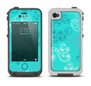 The Blue Swirled Abstract Design Apple iPhone 4-4s LifeProof Fre Case Skin Set