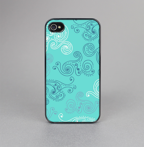 The Blue Swirled Abstract Design Skin-Sert for the Apple iPhone 4-4s Skin-Sert Case