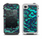 The Blue & Teal Lace Texture Apple iPhone 4-4s LifeProof Fre Case Skin Set