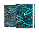 The Blue & Teal Lace Texture Skin Set for the Apple iPad Mini 4
