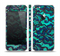 The Blue & Teal Lace Texture Skin Set for the Apple iPhone 5