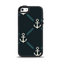 The Blue & Teal Vintage Solid Color Anchor Linked Apple iPhone 5-5s Otterbox Symmetry Case Skin Set
