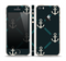 The Blue & Teal Vintage Solid Color Anchor Linked Skin Set for the Apple iPhone 5s
