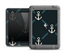 The Blue & Teal Vintage Solid Color Anchor Linked Apple iPad Air LifeProof Fre Case Skin Set