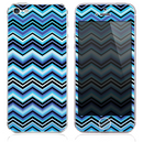 The Blue Thin Lined Chevron Pattern v4 Skin for the iPhone 3, 4-4s, 5-5s or 5c