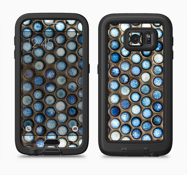 The Blue Tiled Abstract Pattern Full Body Samsung Galaxy S6 LifeProof Fre Case Skin Kit