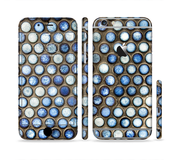 The Blue Tiled Abstract Pattern Sectioned Skin Series for the Apple iPhone 6 Plus