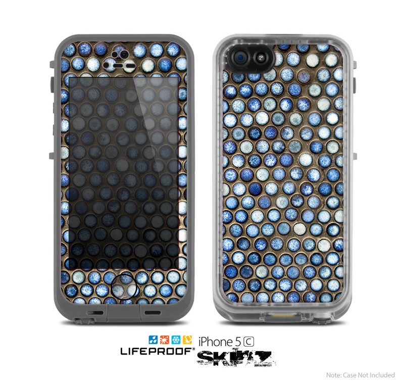 The Blue Tiled Abstract Pattern Skin for the Apple iPhone 5c LifeProof Case