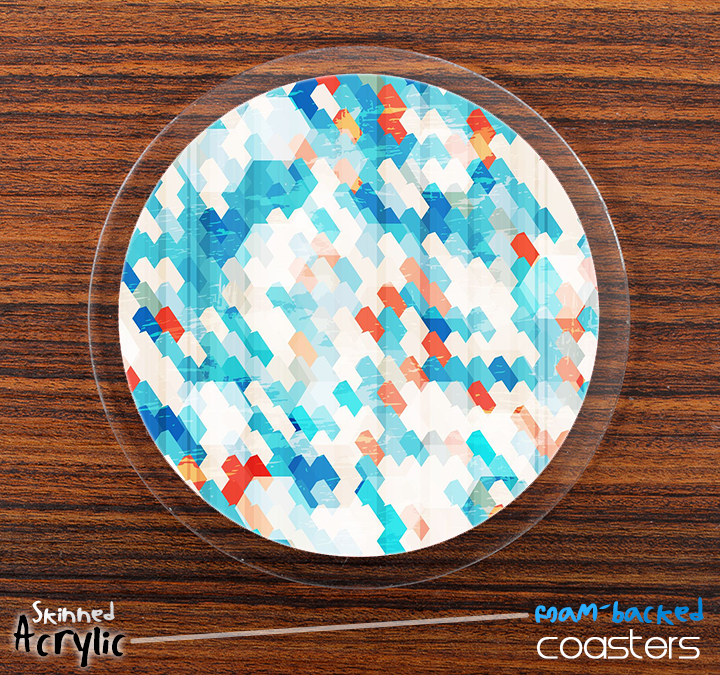 The Blue Tiled Skinned Foam-Backed Coaster Set