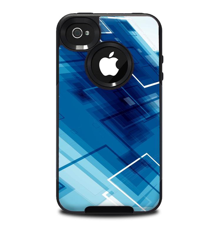 The Blue Transending Squares Skin for the iPhone 4-4s OtterBox Commuter Case