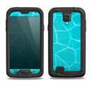 The Blue Translucent Outlined Pentagons Samsung Galaxy S4 LifeProof Fre Case Skin Set