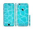 The Blue Translucent Outlined Pentagons Sectioned Skin Series for the Apple iPhone 6/6s Plus