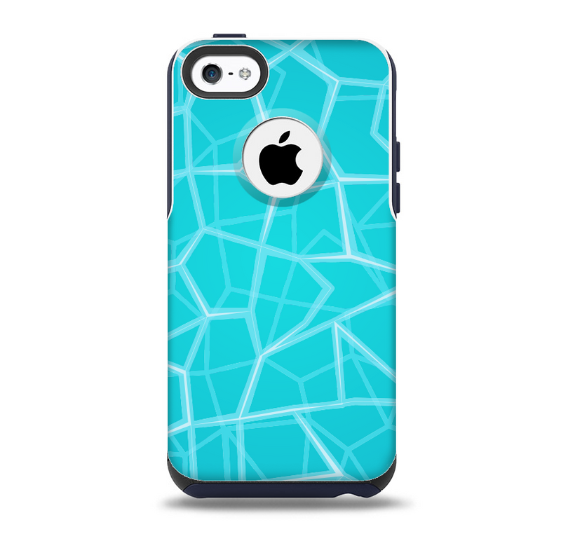 The Blue Translucent Outlined Pentagons Skin for the iPhone 5c OtterBox Commuter Case