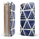 The Blue Triangluar Aztec Pattern iPhone 6/6s or 6/6s Plus 2-Piece Hybrid INK-Fuzed Case