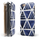The Blue Triangluar Aztec Pattern iPhone 6/6s or 6/6s Plus 2-Piece Hybrid INK-Fuzed Case