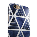 The Blue Triangluar Aztec Pattern iPhone 6/6s or 6/6s Plus 2-Piece Hybrid INK-Fuzed Case