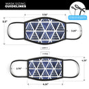 The Blue Triangluar Aztec Pattern - Made in USA Mouth Cover Unisex Anti-Dust Cotton Blend Reusable & Washable Face Mask with Adjustable Sizing for Adult or Child