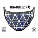 The Blue Triangluar Aztec Pattern - Made in USA Mouth Cover Unisex Anti-Dust Cotton Blend Reusable & Washable Face Mask with Adjustable Sizing for Adult or Child