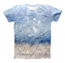 The Blue Unfocused Silver Sparkle ink-Fuzed Unisex All Over Full-Printed Fitted Tee Shirt