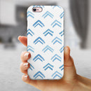 The Blue Upwards Arrow Pattern iPhone 6/6s or 6/6s Plus 2-Piece Hybrid INK-Fuzed Case