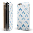 The Blue Upwards Arrow Pattern iPhone 6/6s or 6/6s Plus 2-Piece Hybrid INK-Fuzed Case